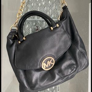 Black /Gold tone leather Michael Kors Bag!!